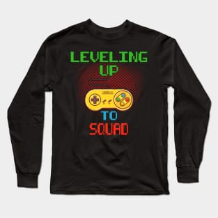 Promoted To Squad T-Shirt Unlocked Gamer Leveling Up Long Sleeve T-Shirt